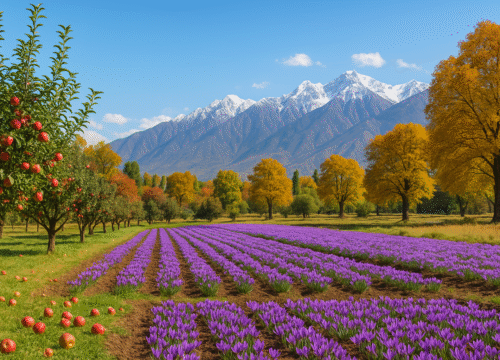 Kashmir’s Autumn Harvest: Apple Orchards, Saffron Fields & Walnut Groves – A Colorful Escape for Families, Travel Agents & Adventure Seekers